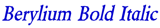 Berylium Bold Italic font